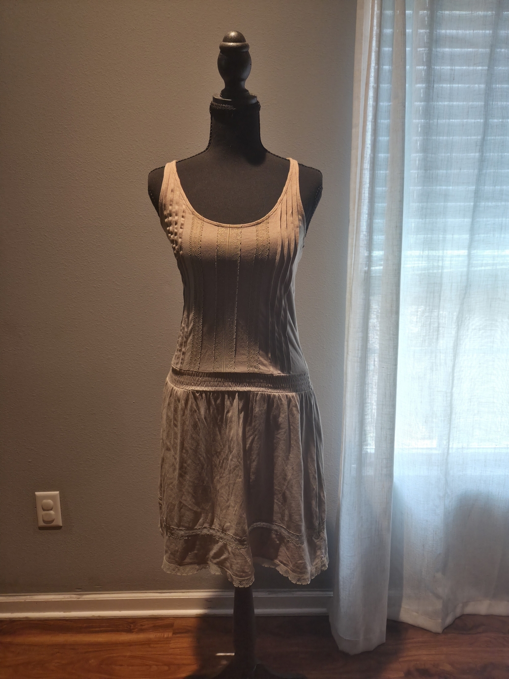 Old Navy Cream Knit Tank Slip Dress